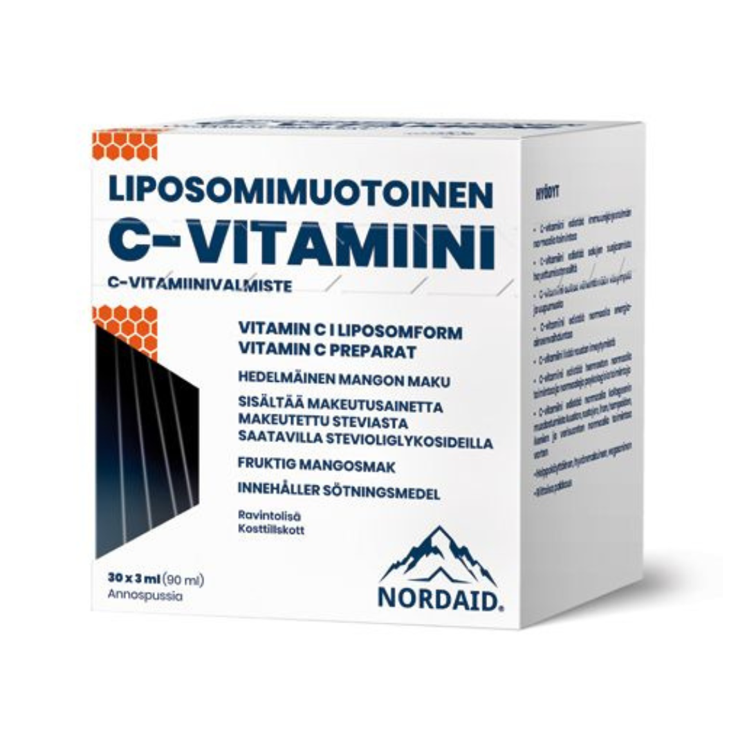 Nordaid Liposomimuotoinen C-vitamiini annospussit (30 x 3 ml) 