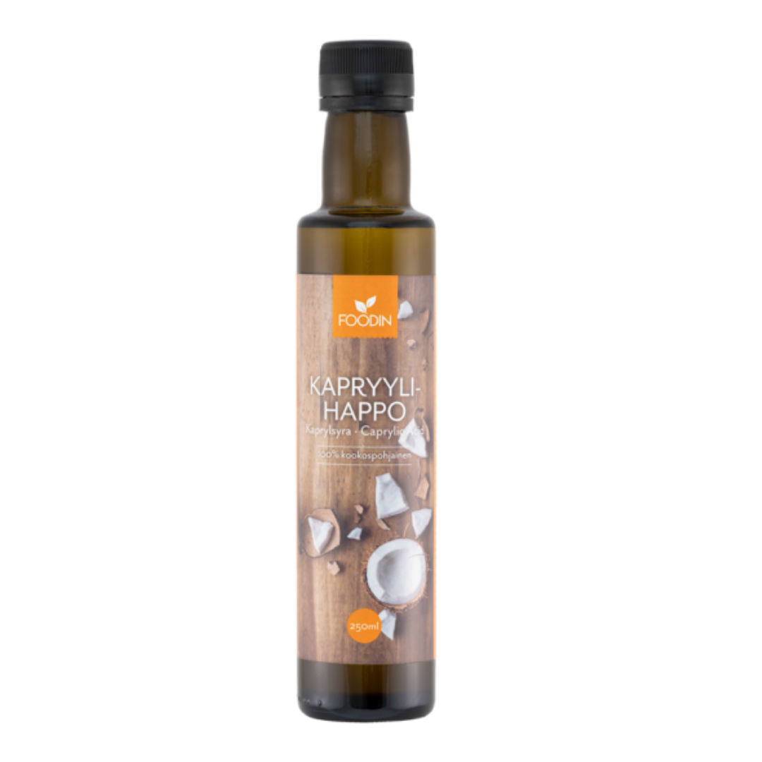 Foodin Kapryylihappo, 100 % Kokosöljypohjainen (250 ml)