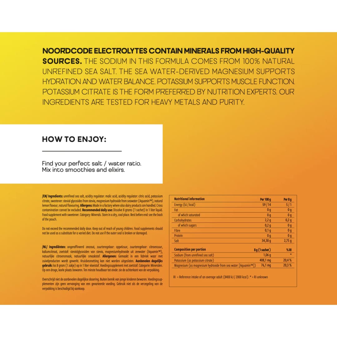 NoordCode Elektrolyte Sticks Citroen Sinaasappel (30x8g)