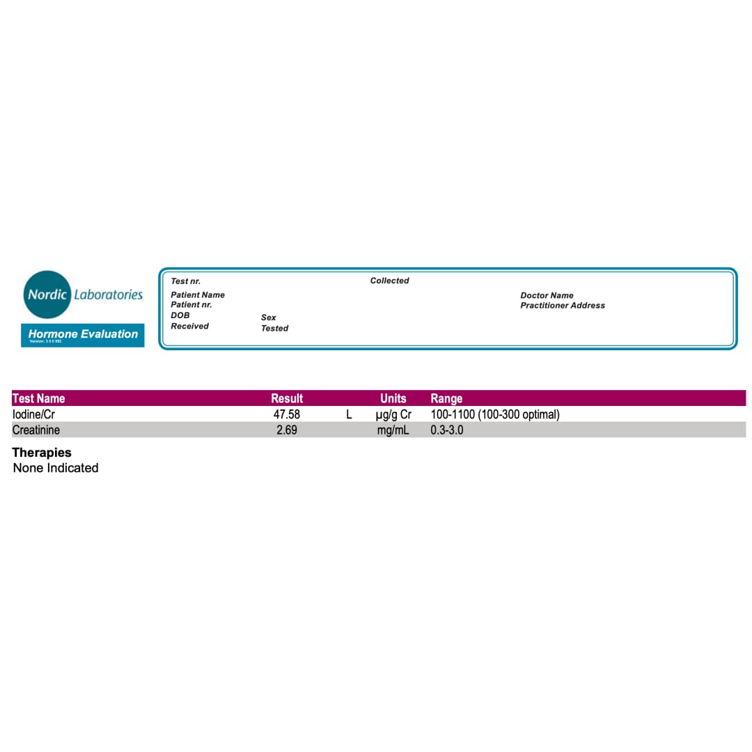 Nordic Laboratories Iodine Profile (Joditasojen mittaus)