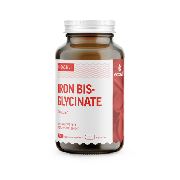 Ecosh Iron Bisglycinate Bioavailable Ferroschel (90 caps)