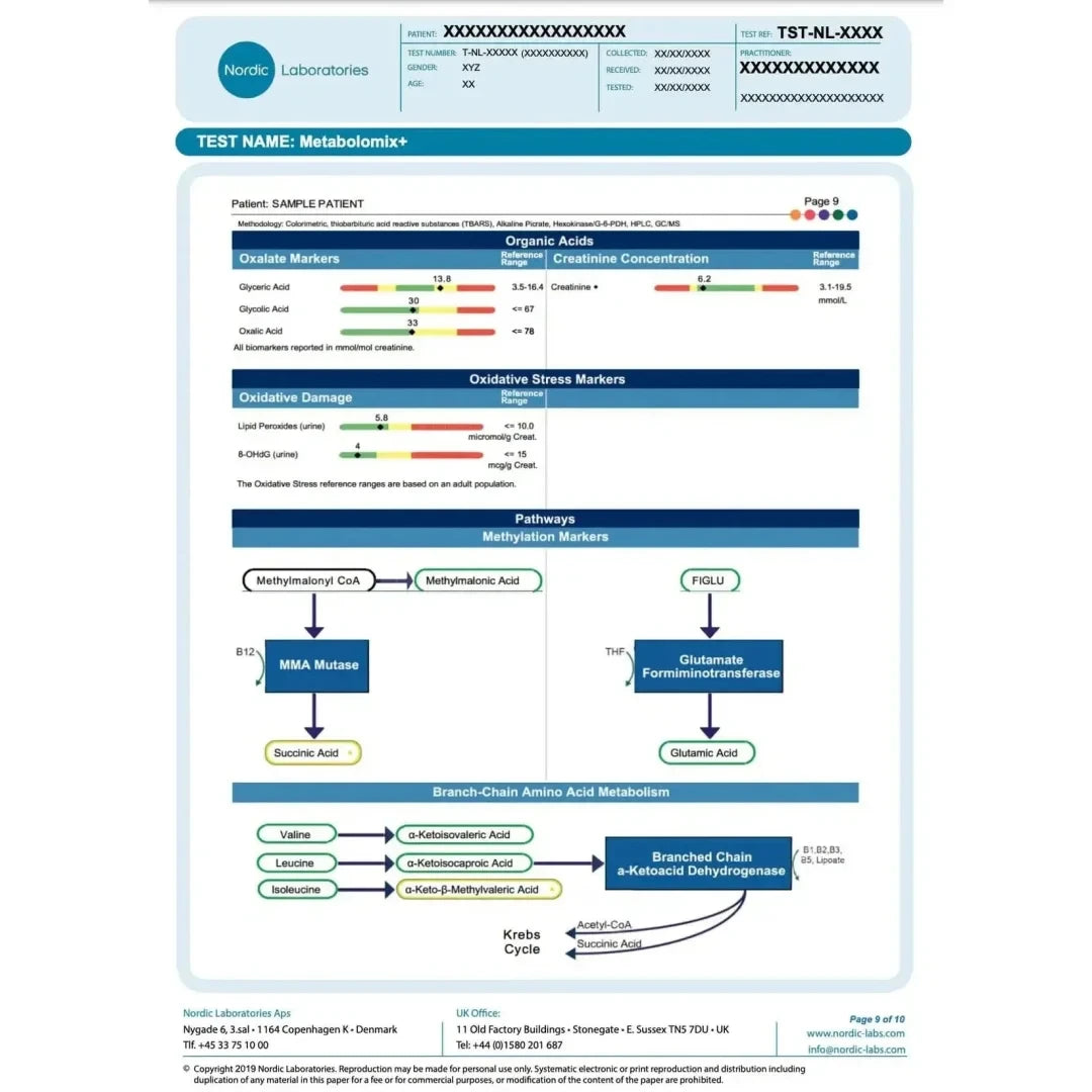 Nordic Laboratories Test Nordic Laboratories Metabolomix + (nutrition and metabolism test)